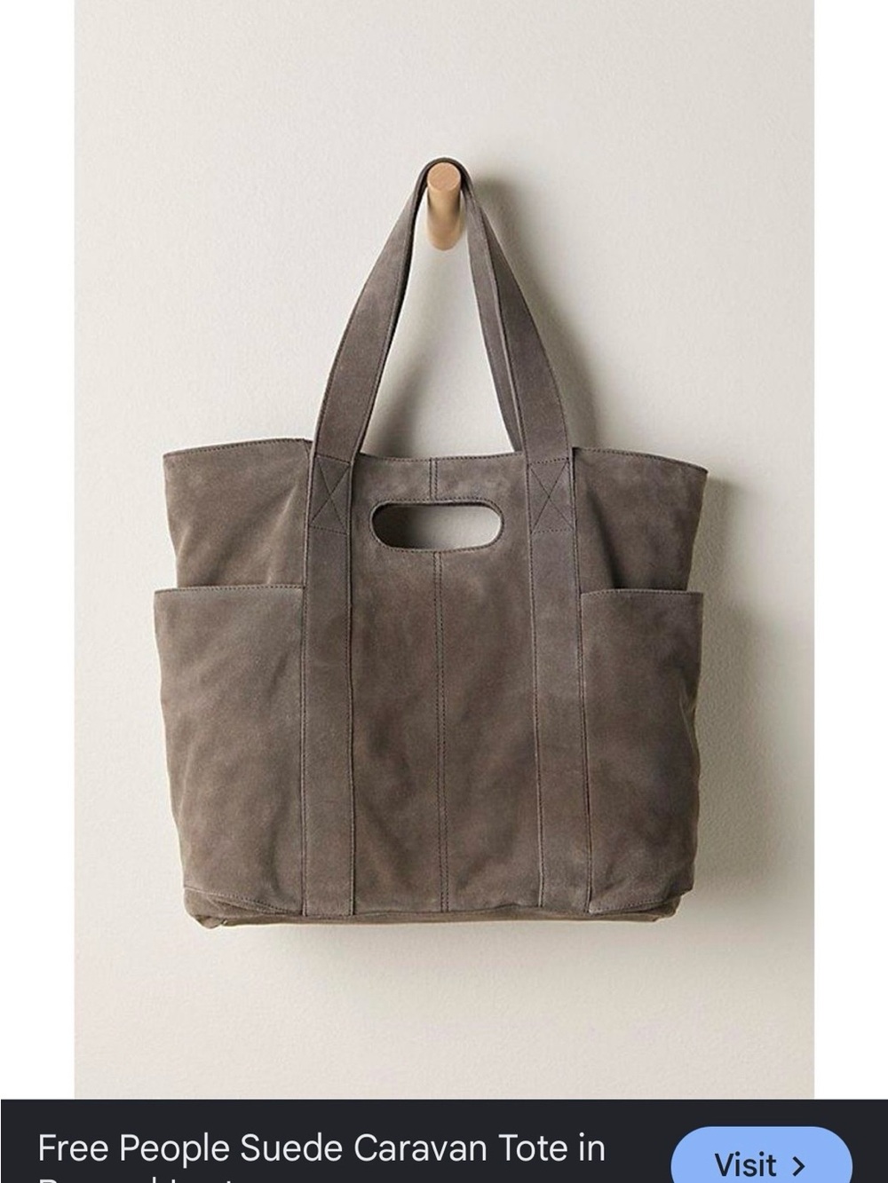 Free People Suede Tote in Taupe
